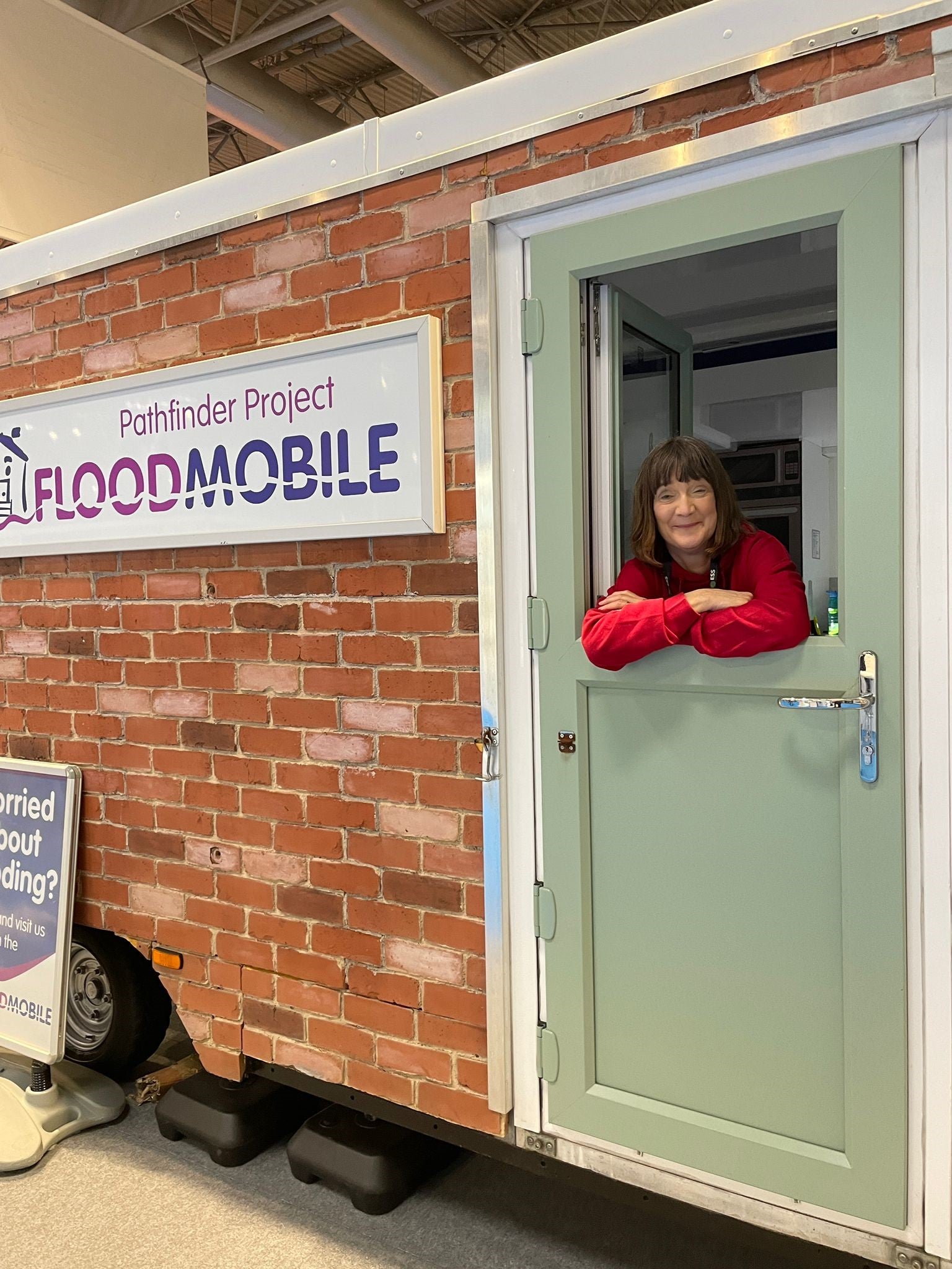 Mrs Long-Dhonau OBE in her ‘floodmobile’, that she uses to help people at flood risk.