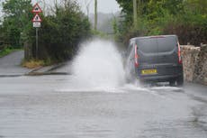 UK weather: Torrential rain warnings as remnants of hurricanes Lee and Nigel batter Britain