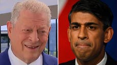 Rishi Sunak did ‘wrong thing’ walking back UK climate targets, says Al Gore