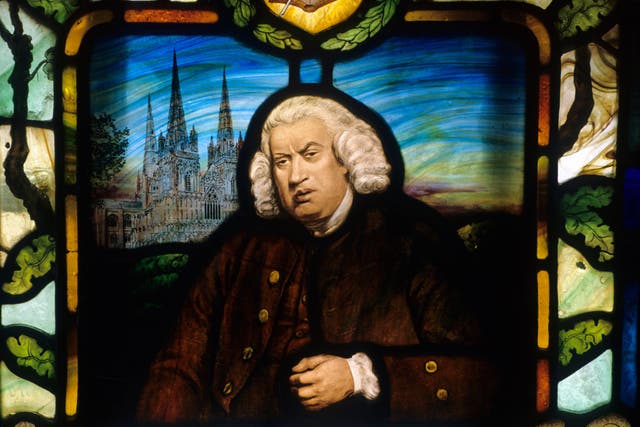 A stained glass portrait of English writer Samuel Johnson (Alamy/PA)
