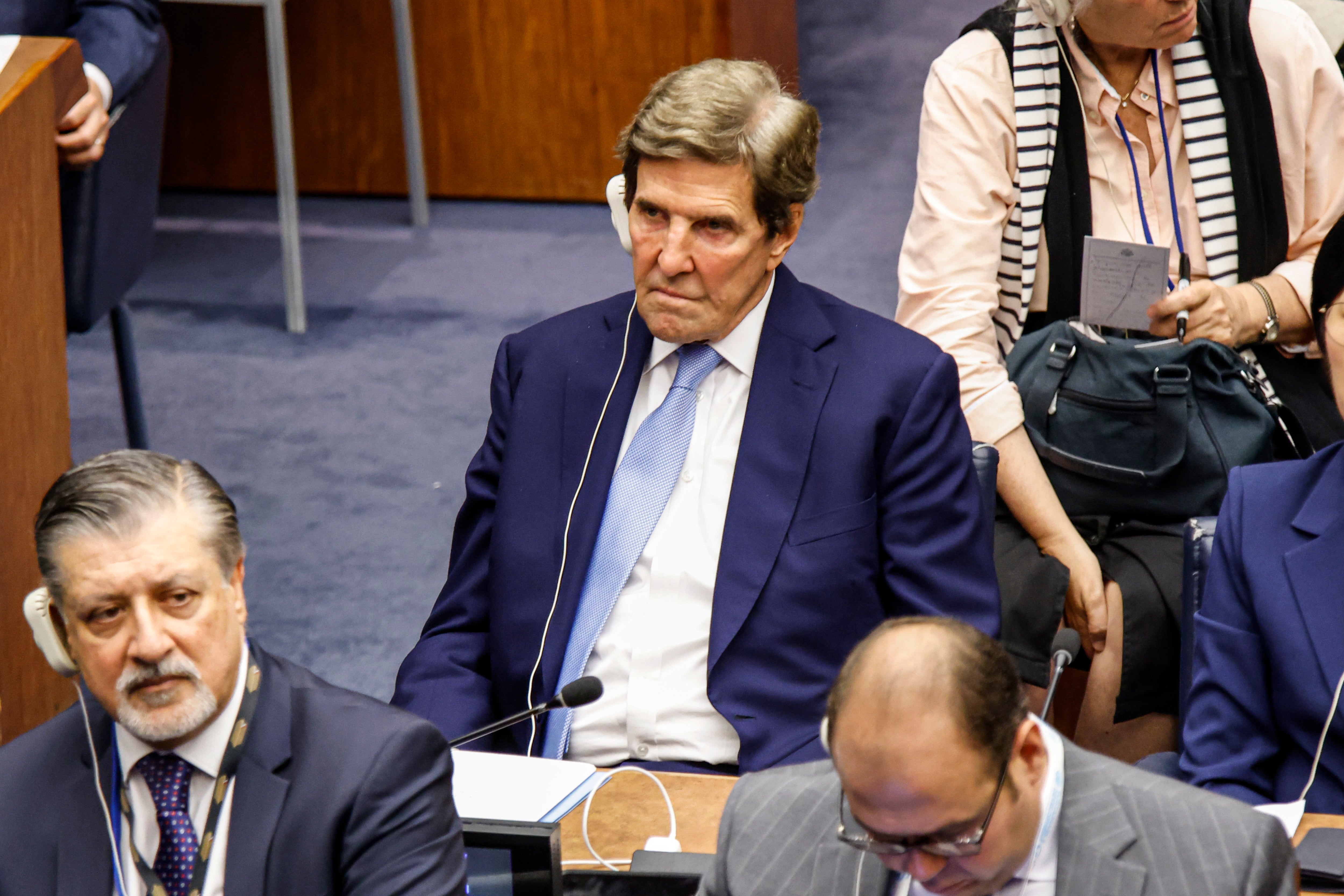US Special Presidential Envoy for Climate John Kerry attended but did not speak at the Climate Ambition Summit at the UN Headquarters on September 20, 2023 in New York City