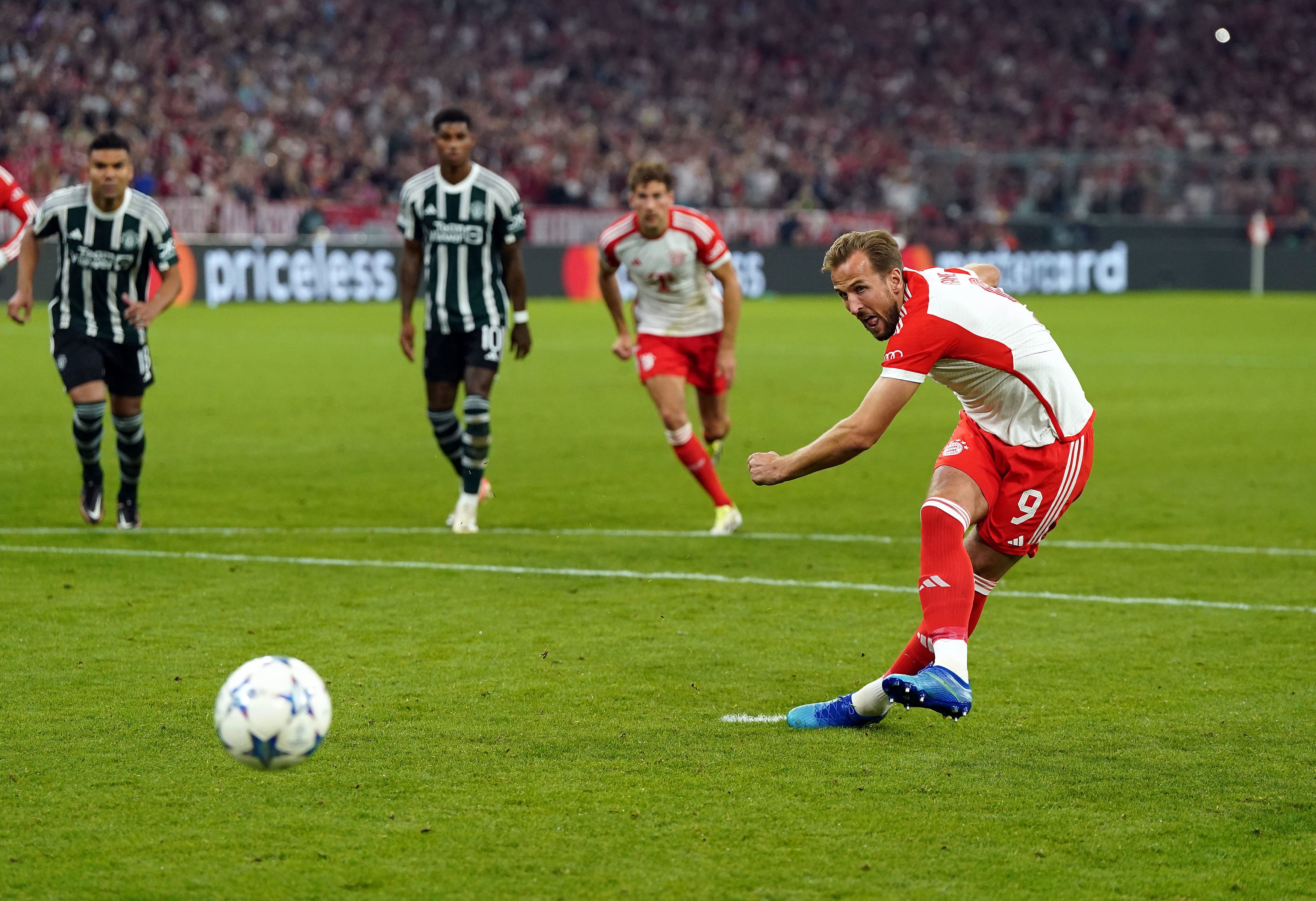 Kane slotted home a penalty kick after setting up Bayern’s first goal