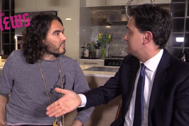 <p>Russell Brand interviewed Ed Miliband when he was Labour leader during the 2015 election campaign </p>