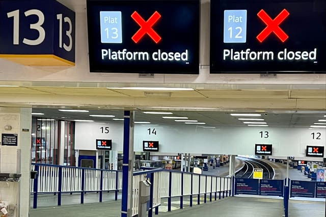 <p>No-go zone: London Euston station on the day of an Aslef train drivers’ strike in September 2023 </p>