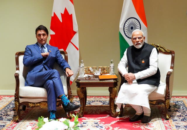 <p>Prime Minister Justin Trudeau takes part in a meeting with Indian Prime Minister Narendra Modi during the G20 Summit </p>