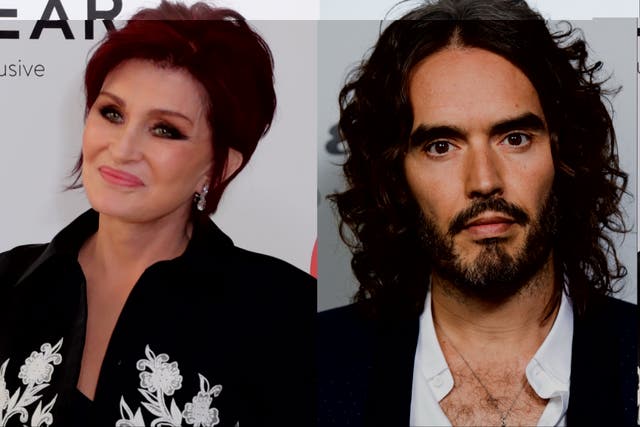 <p>Sharon Stewart and Russell Brand </p>
