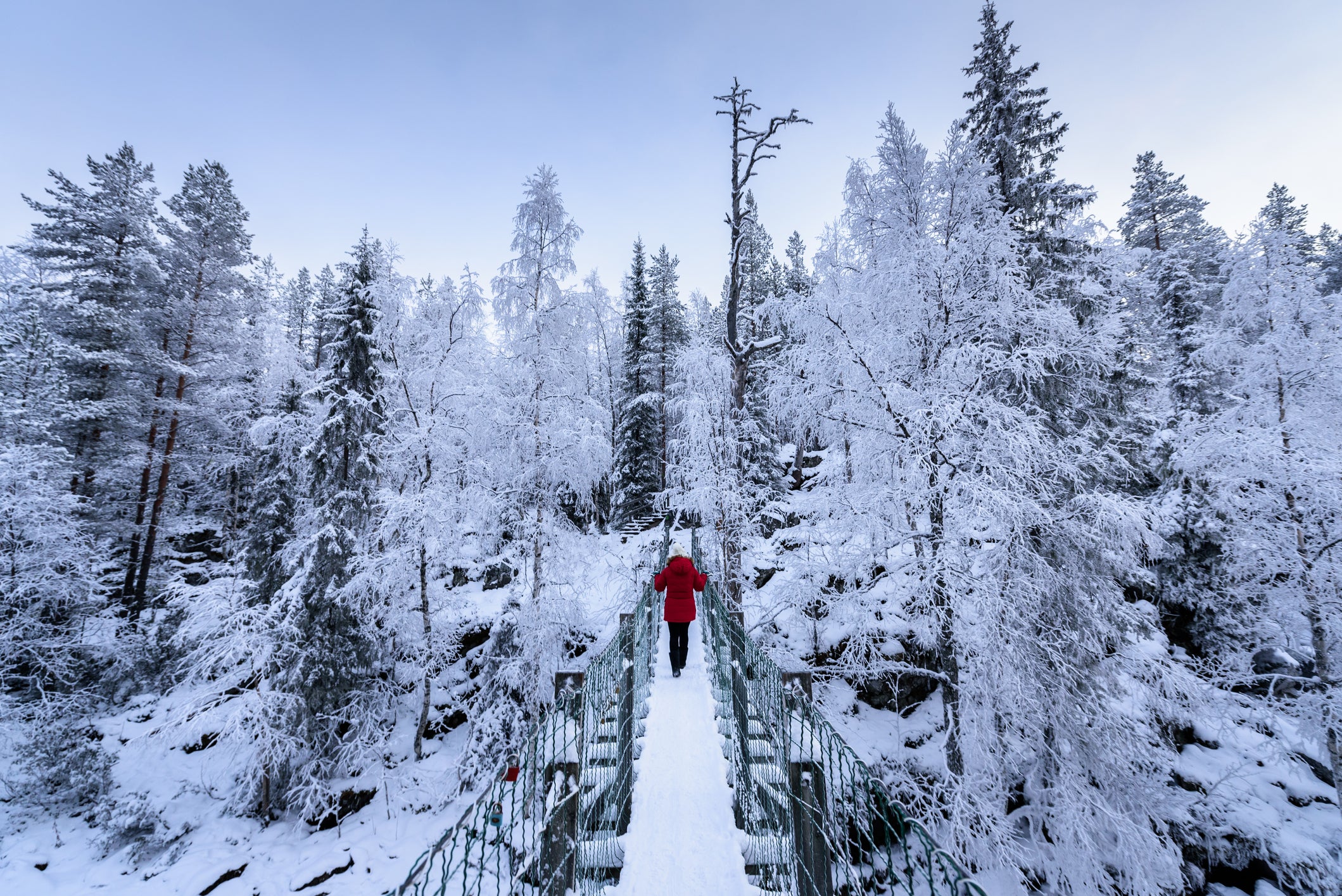 Tread the frozen Finnish wilderness by strapping on a pair of snowshoes