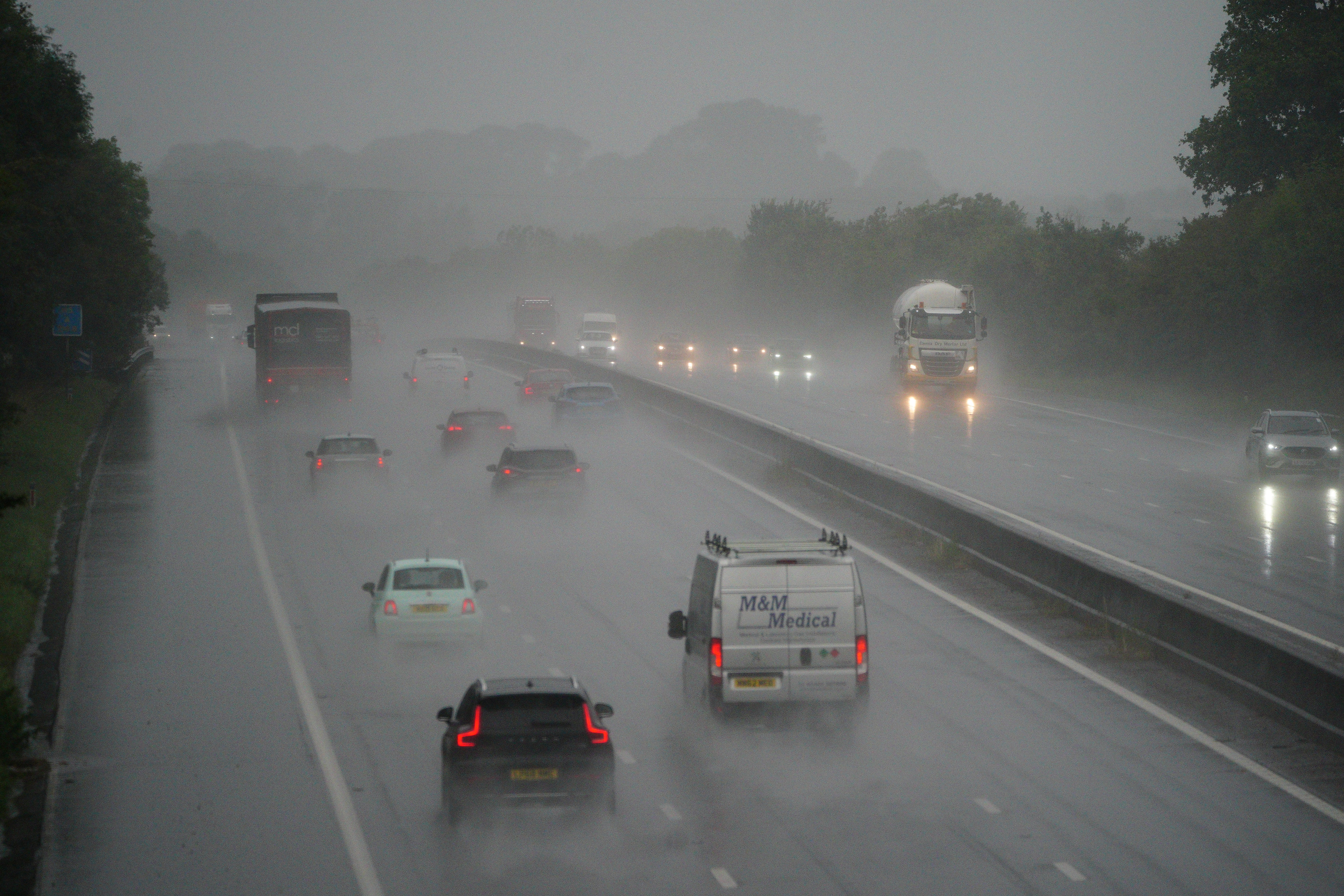 Drivers tackled tricky conditions on the M5 motorway near Taunton, Somerset