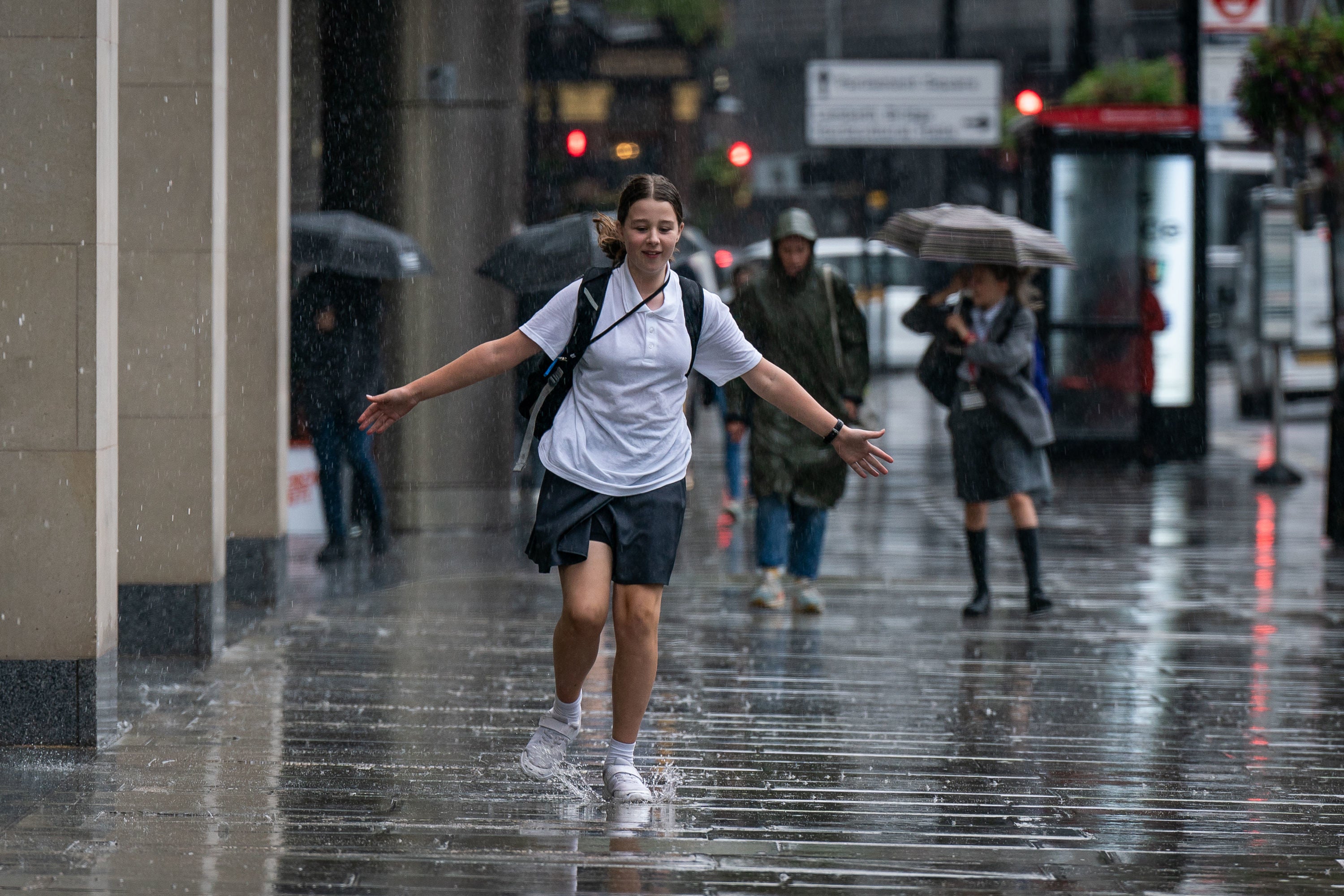 Half an inch of rain fell within ten minutes in some parts of London
