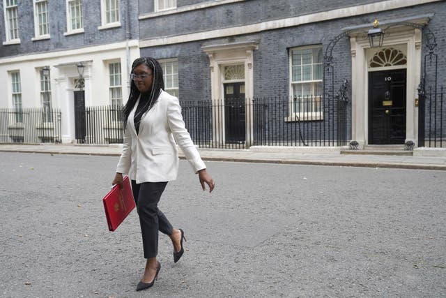Trade Secretary Kemi Badenoch leaves Downing Street (PA)