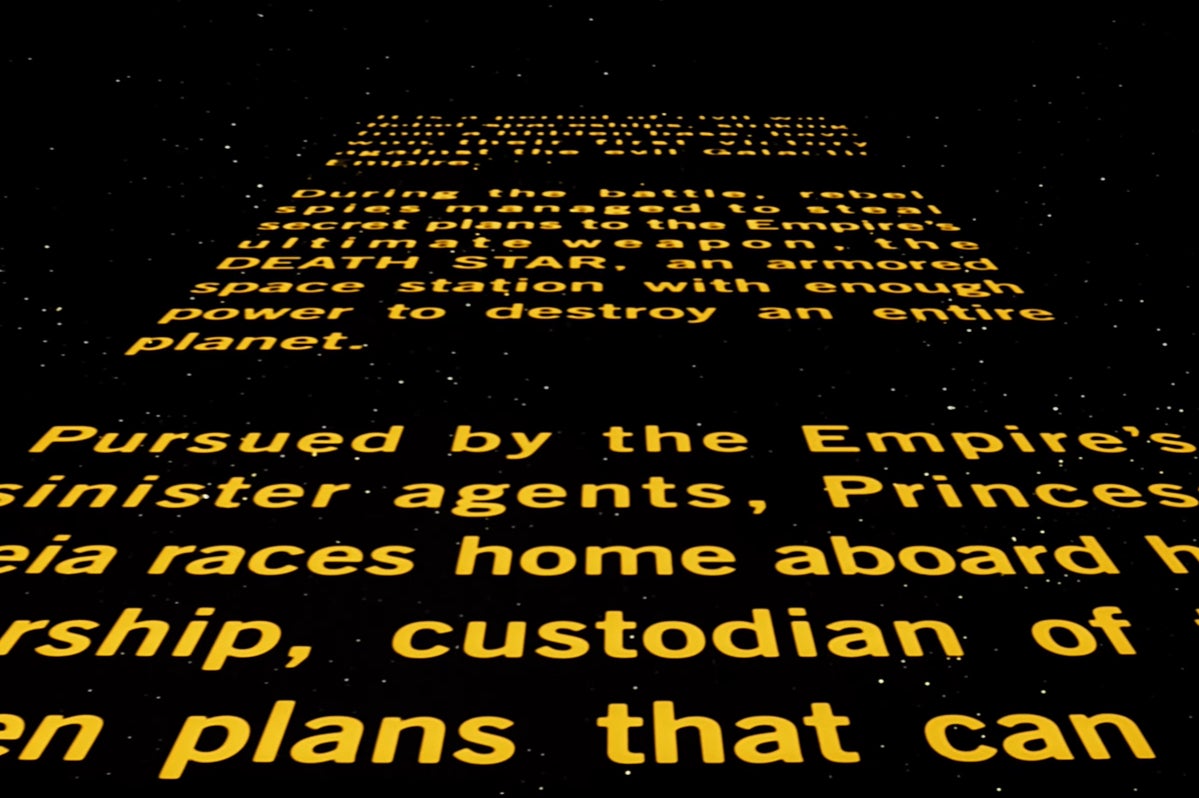 Part of the ‘opening crawl’ for ‘Star Wars: A New Hope'