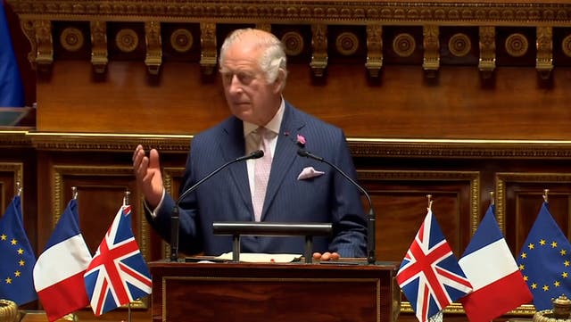 <p>King Charles hails ‘indispensable relationship’ between UK and France in historical senate address</p>