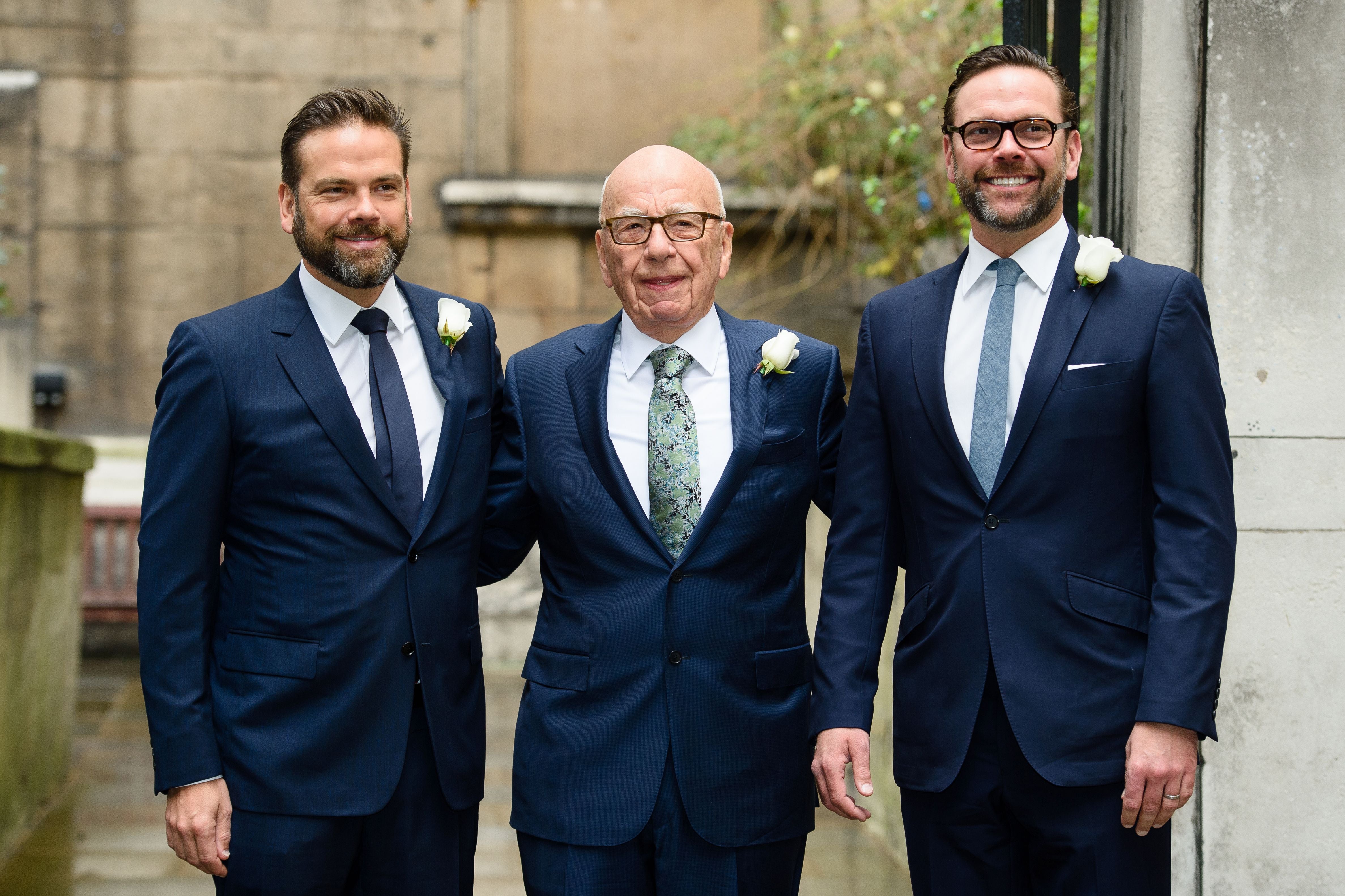 Murdoch with his sons Lachlan (left) and James