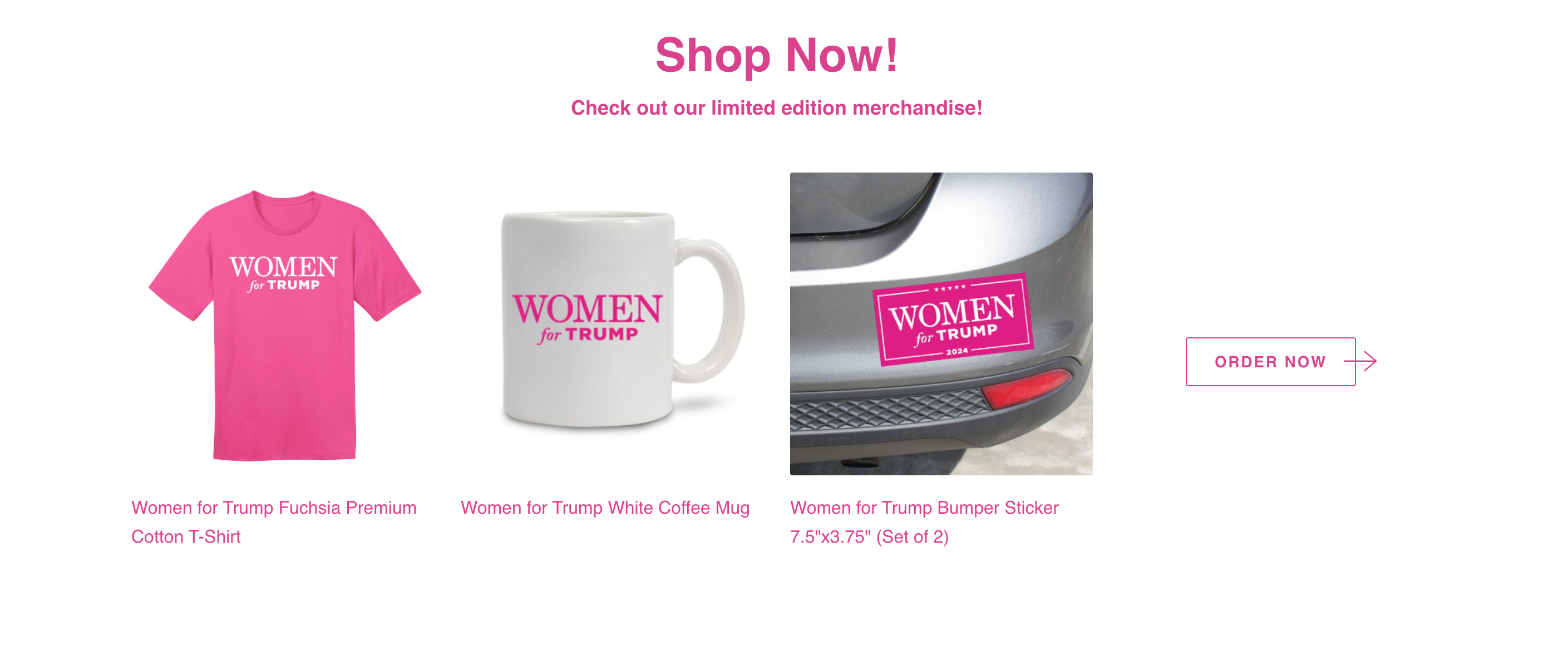 Women for Trump Coalition merchandise