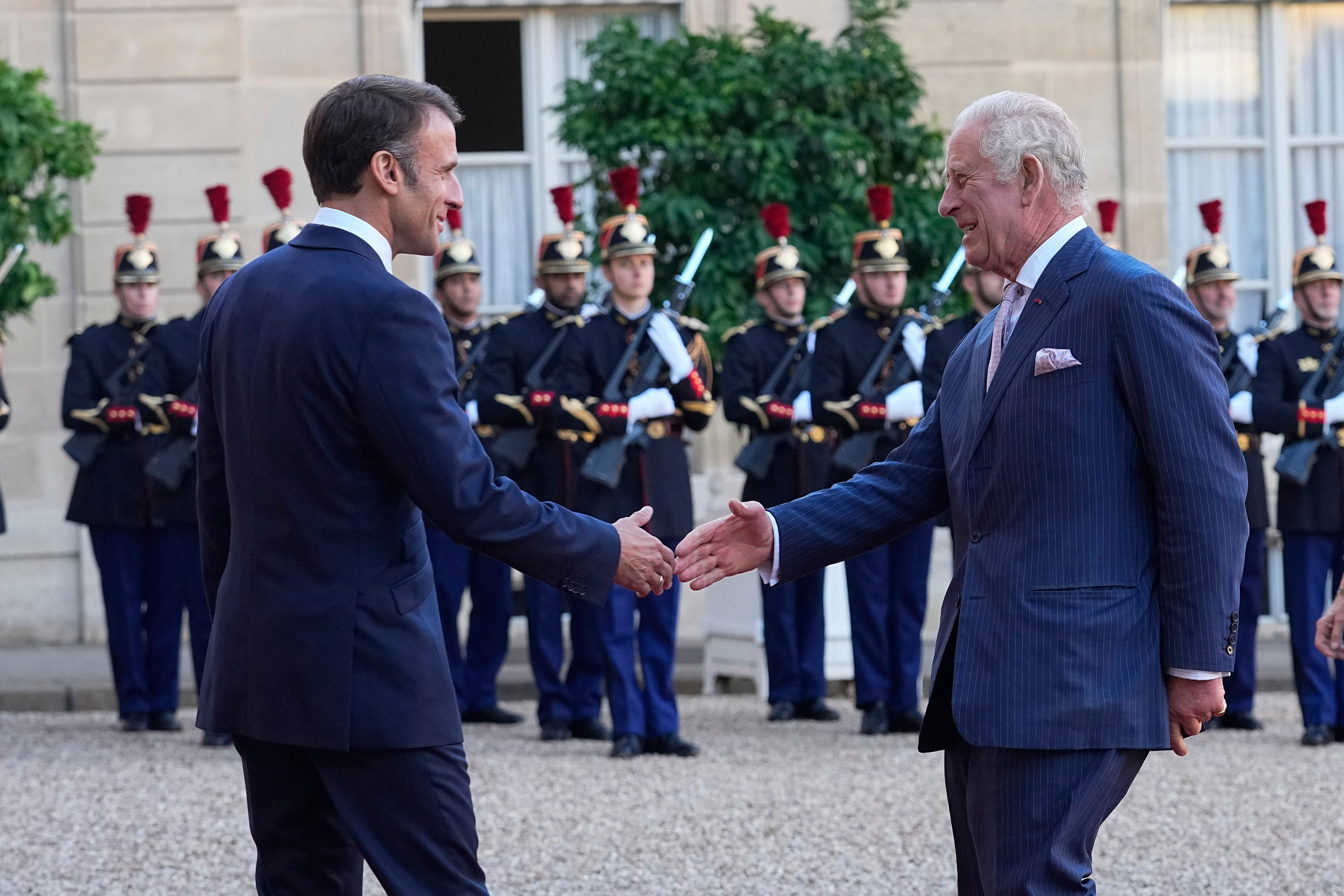 Charles and Macron bid farewell to each other
