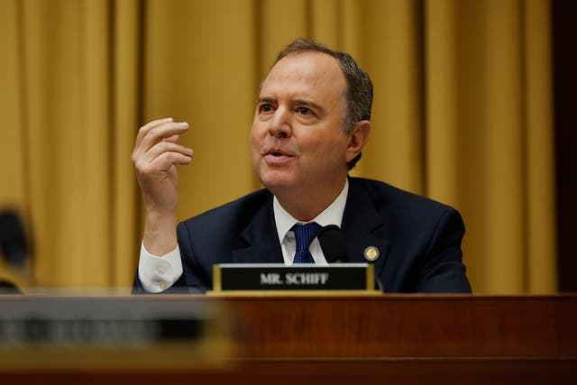 <p>House Judiciary Committee member Rep. Adam Schiff (D-CA) questionsSpecial Counsel John Durham during a break in a hearing in the Rayburn House Office Building on Capitol Hill on June 21, 2023 in Washington, DC</p>