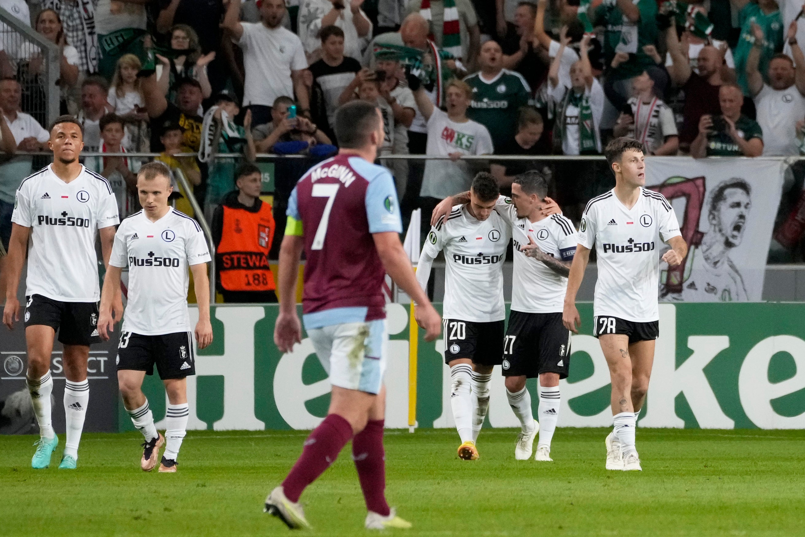 Aston Villa suffer defeat at Legia Warsaw on return to Europa League | The Independent