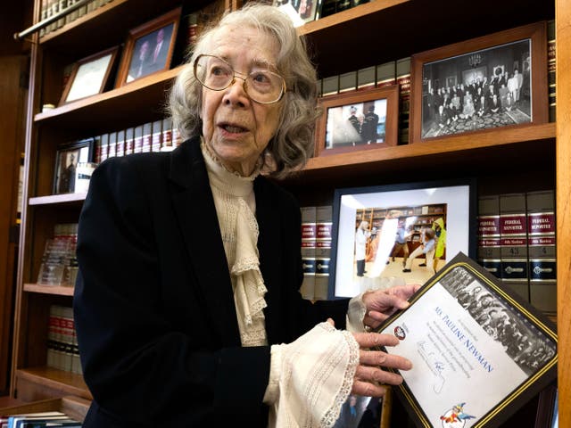 <p>Judge Pauline Newman, who is on the US Court Court of Appeals for the Federal Circuit, poses in her office in Washington, on May 3, 2023</p>
