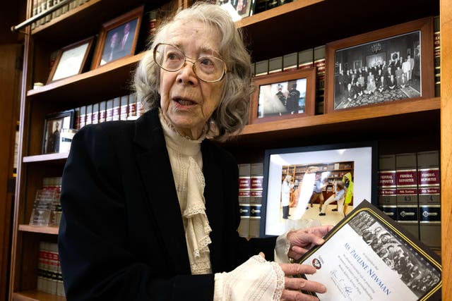 <p>Judge Pauline Newman, who is on the US Court Court of Appeals for the Federal Circuit, poses in her office in Washington, on May 3, 2023</p>