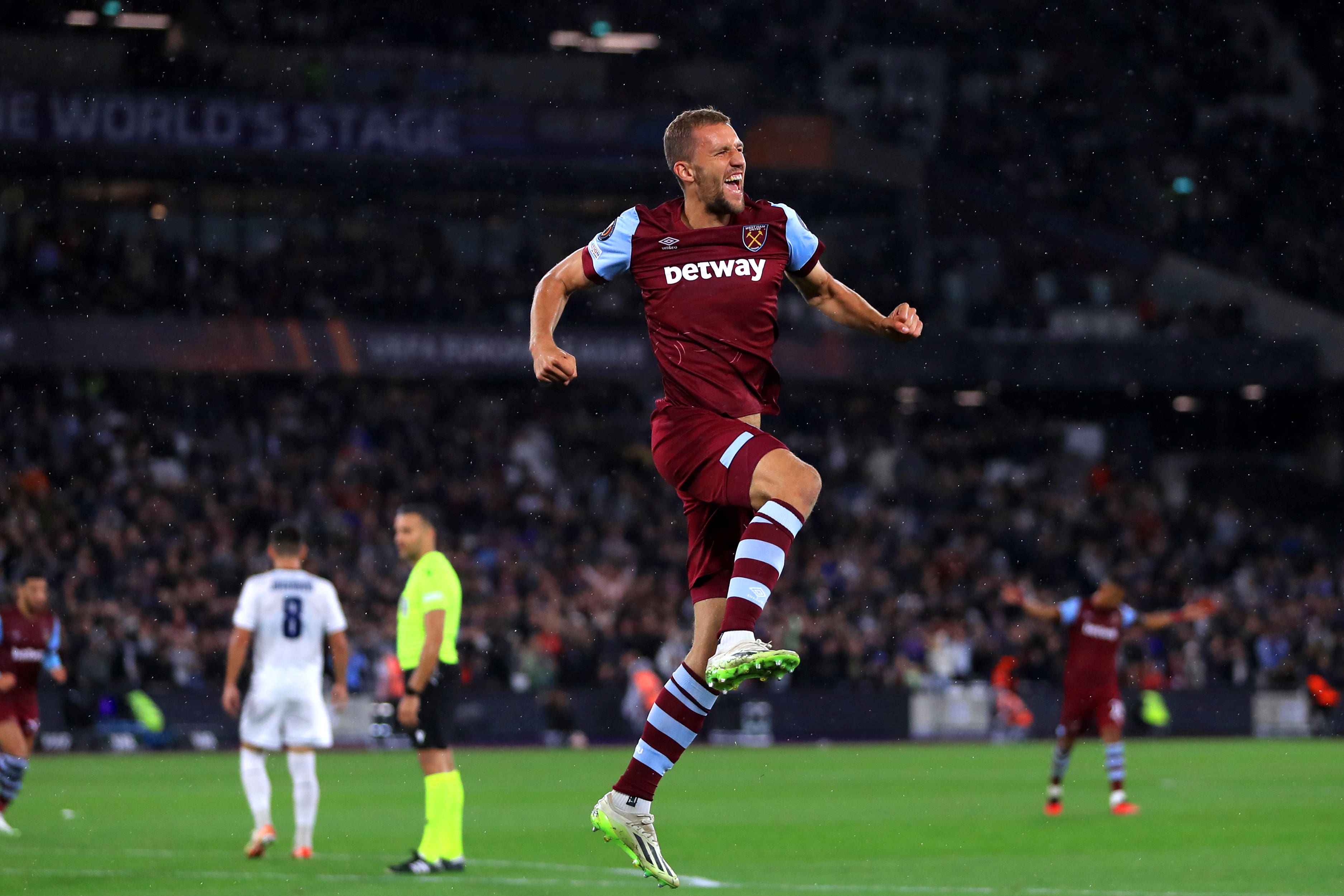 Tomas Soucek completed the scoring for West Ham (Bradley Collyer/PA)