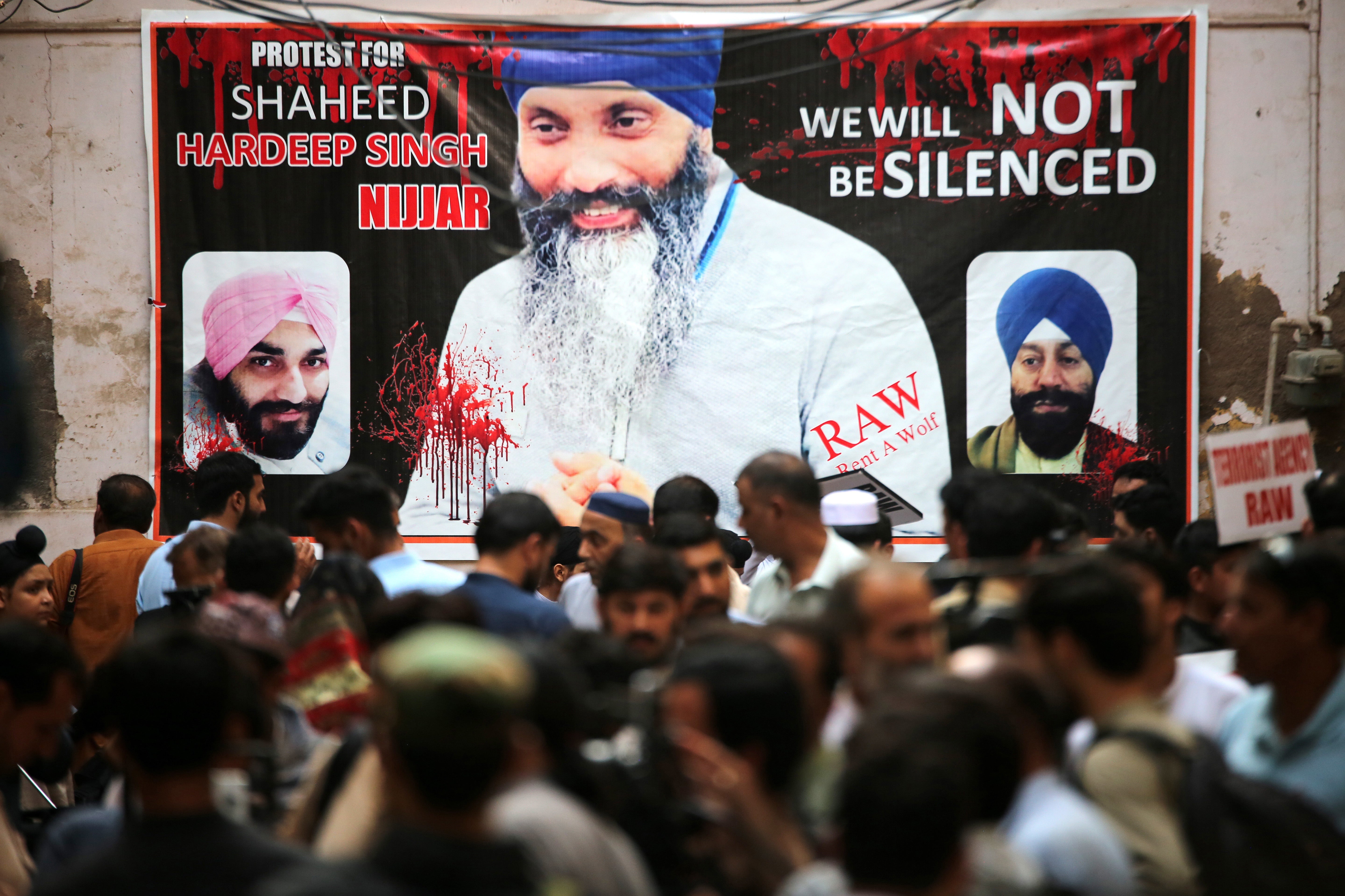 Sikh community protests against murder of Hardeep Singh Nijjar at Surrey, Canada