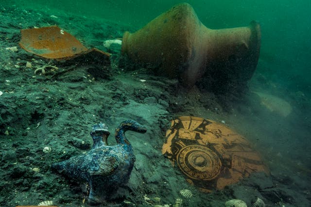 <p>Weapons thousands of years old and  ritual items indicating ancient Greeks were taking living in Thonis-Heracleion before it sunk</p>