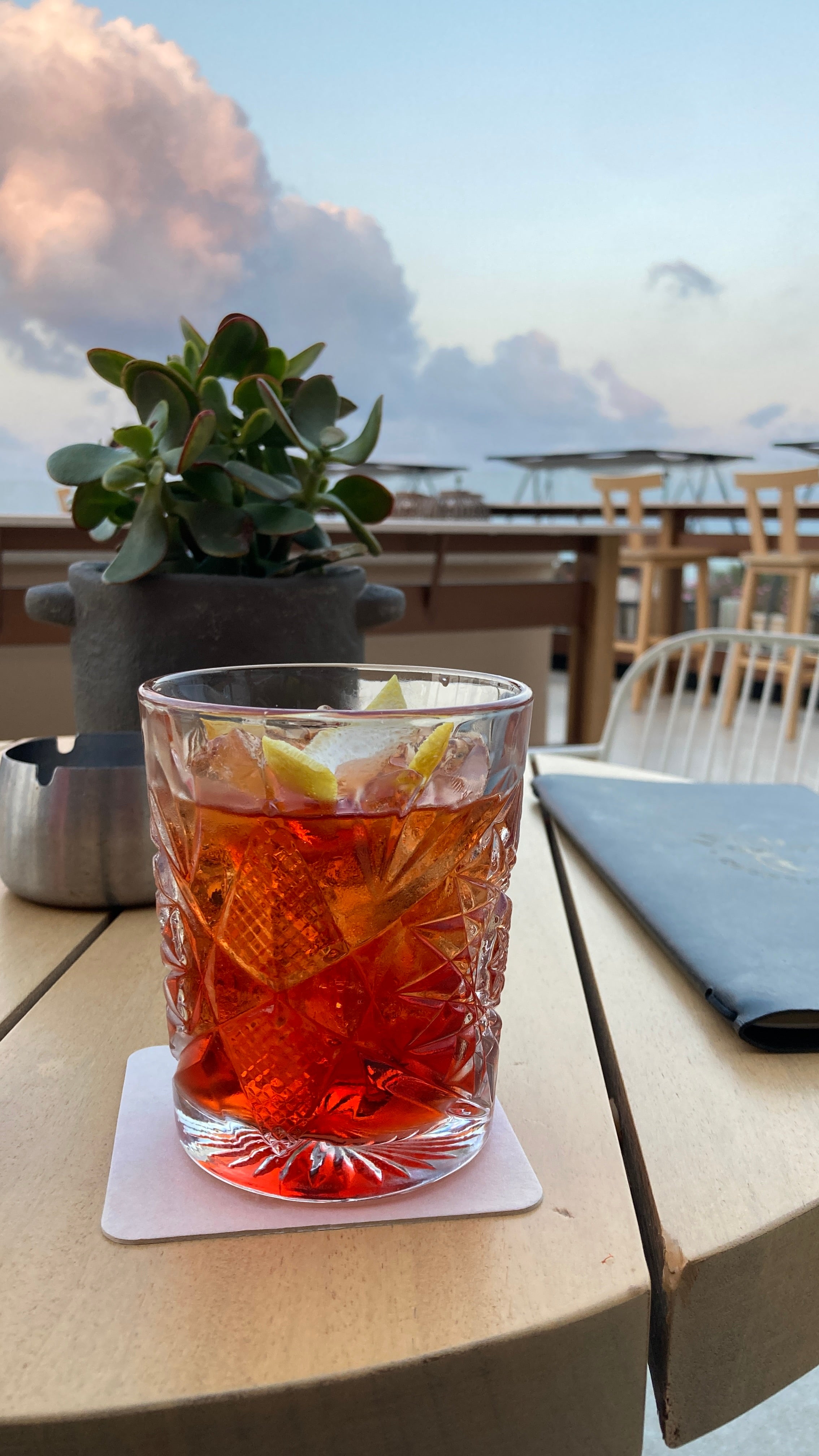 Sunset and a negroni – not a bad way to end a day in Crete