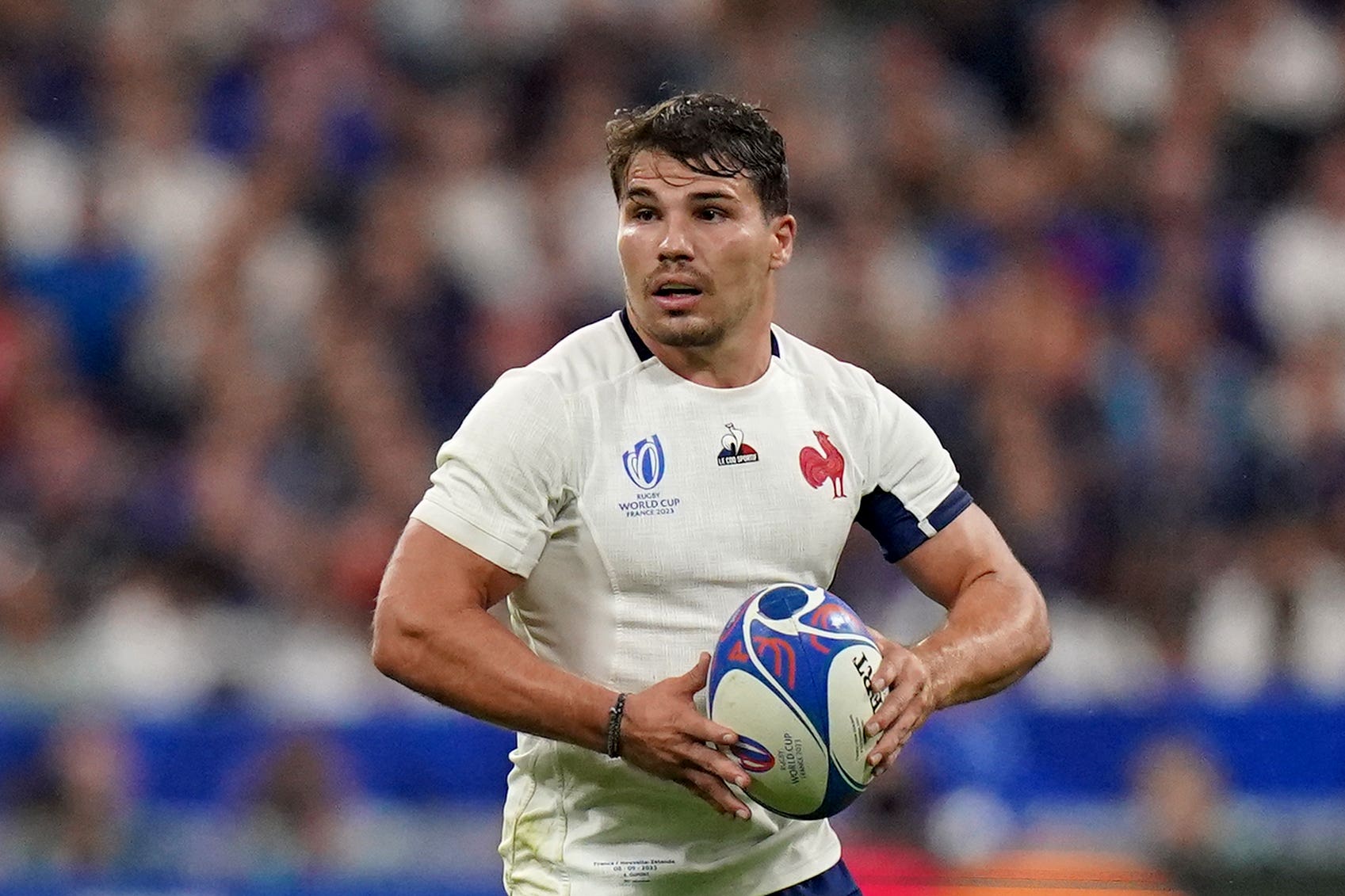 Antoine Dupont suffered a facial fracture during France’s victory over Namibia (Adam Davy/PA)