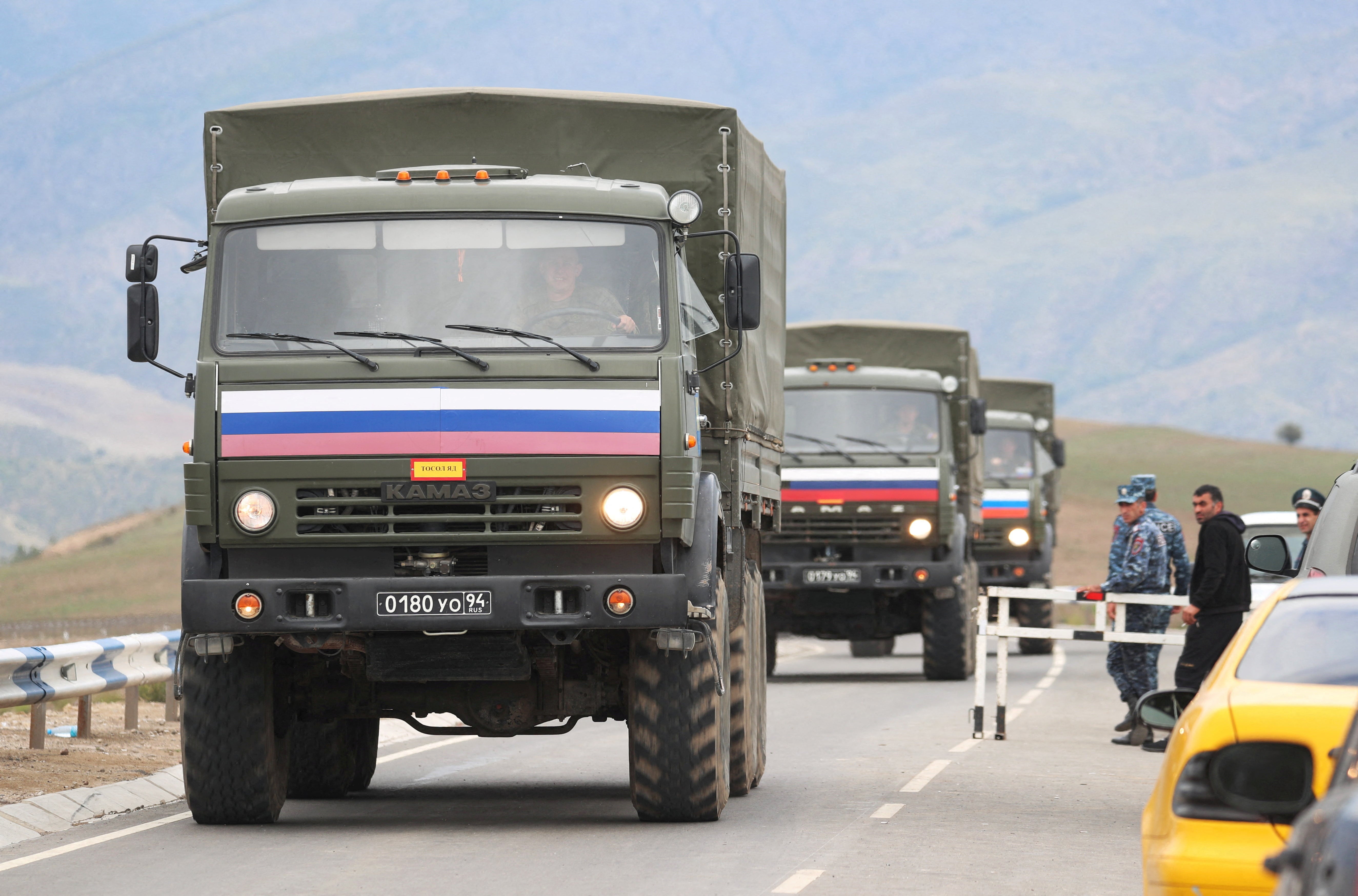 Russian peacekeepers have left Nagorno-Karabakh region through an Armenian checkpoint near Kornidzor