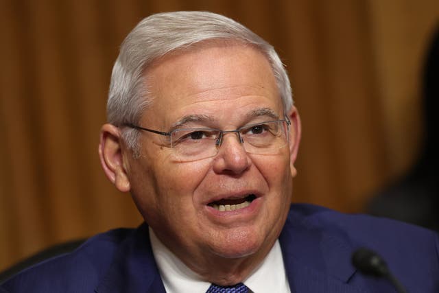 <p>U.S. Sen. Bob Menendez (D-NJ) participates in a Senate Finance Committee hearing with Health and Human Services (HHS) Secretary Xavier Becerra on March 22, 2023 in Washington, DC</p>