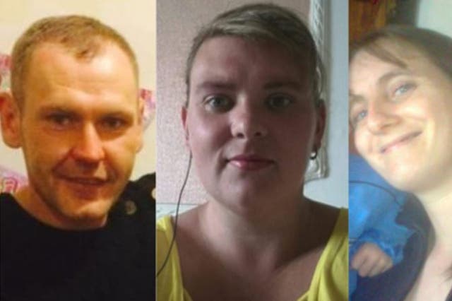 <p>Kevin Conway (left), 41, Stephanie Alderson (centre), 35, and Kathleen Broomfield (right), 43</p>