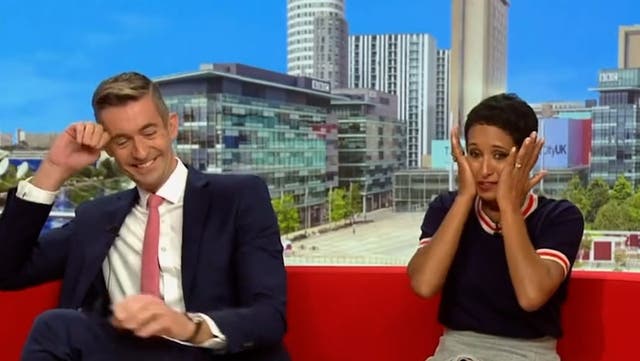 <p>BBC’s Naga Munchetty in hysterics live on air as she’s shown clip of man being hit by pigeon.</p>