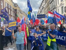 Campaign to rejoin EU gathers strength at Brexit protest march