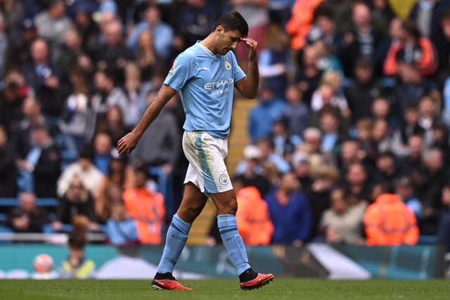 <p>Rodri was sent off during Man City’s clash with Nottingham Forest</p>