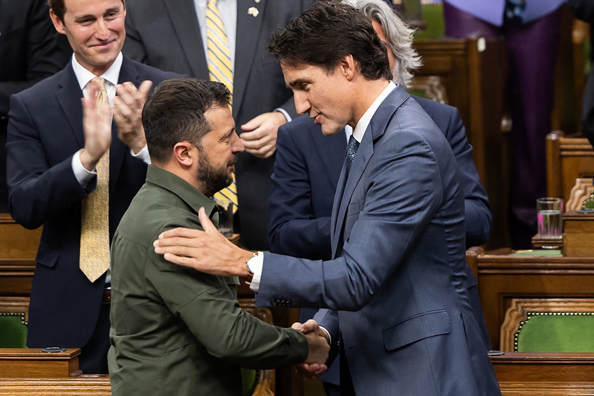 Justin Trudeau meeting with Volodymyr Zelensky in Canada