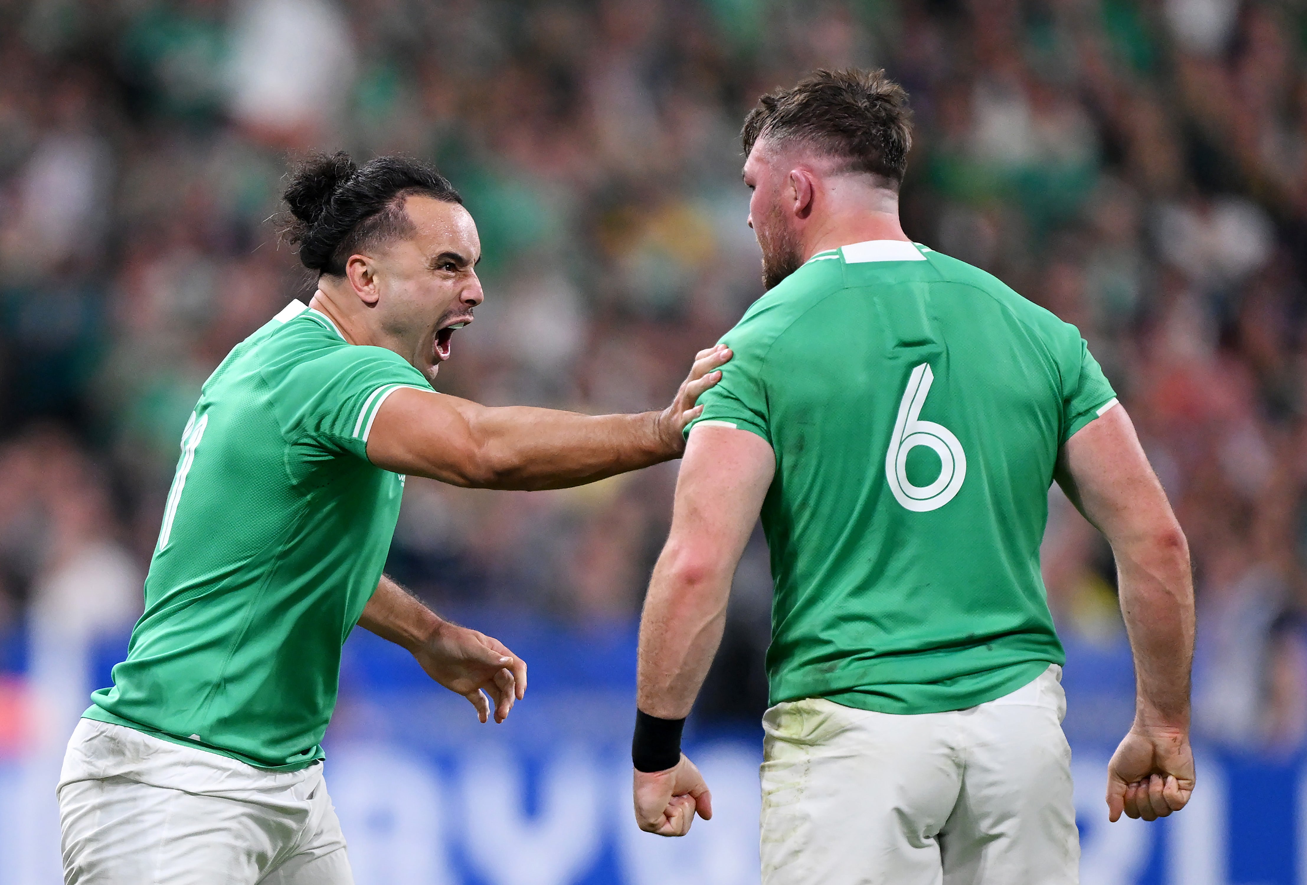 James Lowe (left) believes Ireland can back-up their performance against South Africa and reach the World Cup quarter-finals