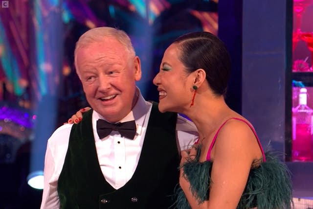 <p>Les Dennis and an injured Nancy Xu on ‘Strictly'</p>