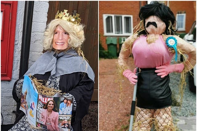 Some of the scarecrows on display at the festival (Belbroughton Scarecrow Festival/PA)