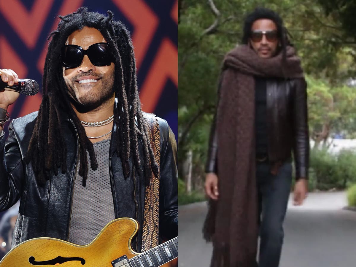 Lenny Kravitz brings out viral brown scarf for singer’s TikTok debut Lenny Kravitz brings out viral brown scarf for singer’s TikTok debut