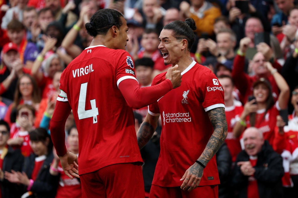 Nunez celebrates striking against West Ham