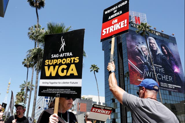 <p>The WGA strike picket line</p>