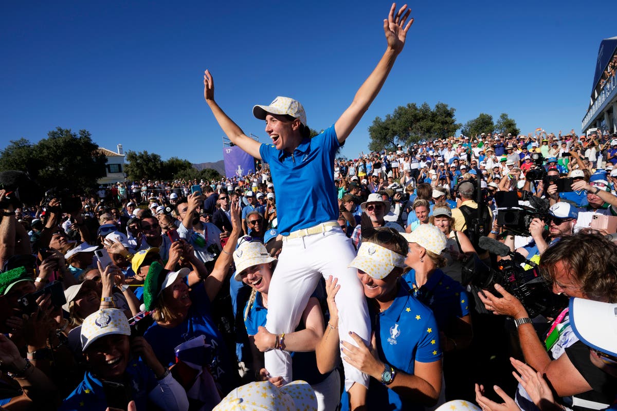 Europe keeps Solheim Cup after first-ever tie against US. Home-crowd favorite Ciganda thrives again Europe keeps Solheim Cup after first-ever tie against US. Home-crowd favorite Ciganda thrives again