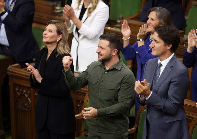 <p>Zelensky and Trudeau join a standing ovation for a Nazi veteran  </p>