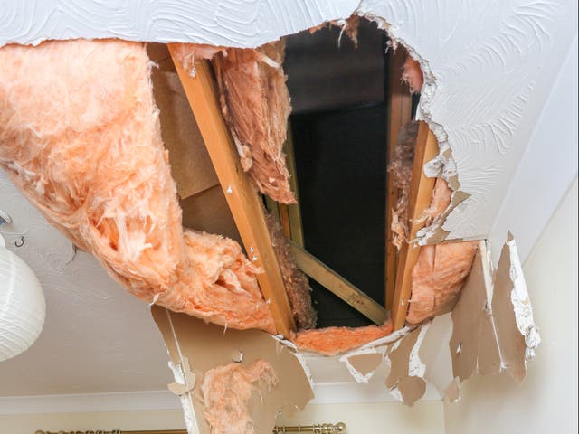 <p>The huge hole at Carla George’s home in Banbury, Oxfordshire</p>