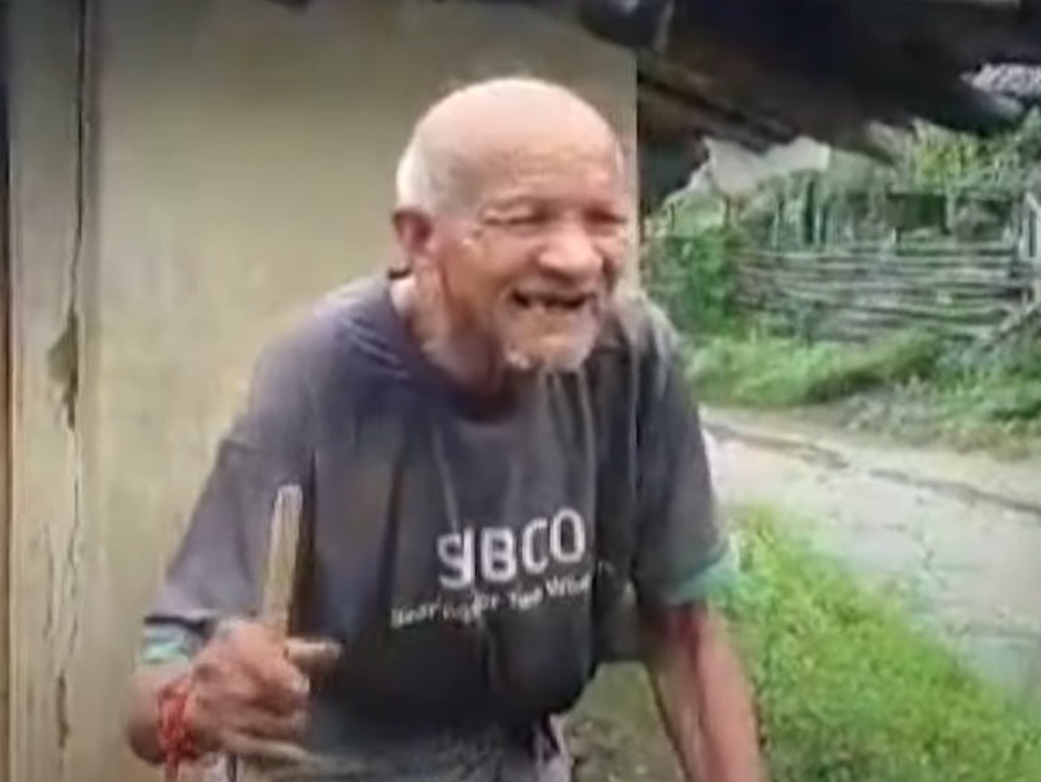 Sher Singh Hedko, a 93-year-old from central Chhattisgarh state gets enrolled as a first-time voter
