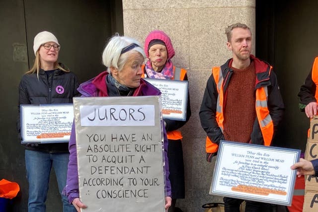 <p>Trudi Warner, a 69-year-old climate change activist, is facing legal proceedings for allegedly holding up a sign in front of jurors </p>