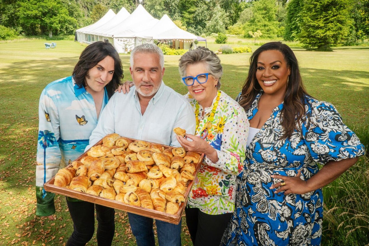 Noel Fielding, Paul Hollywood, Prue Leith and Alison Hammond on ‘The Great British Bake Off’