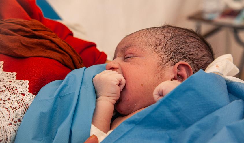 Baby Anas was named after one of the nurses who helped deliver him
