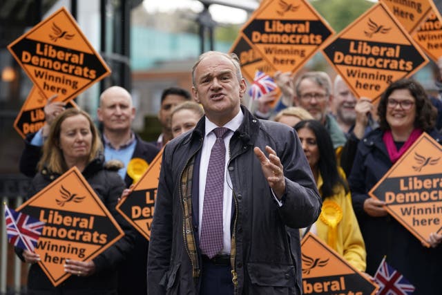 Leader of the Liberal Democrats Sir Ed Davey (Andrew Matthews/PA)