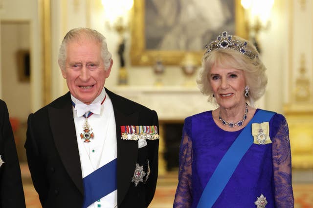 The King and Queen will host the South Korean president at Buckingham Palace (Chris Jackson/PA)